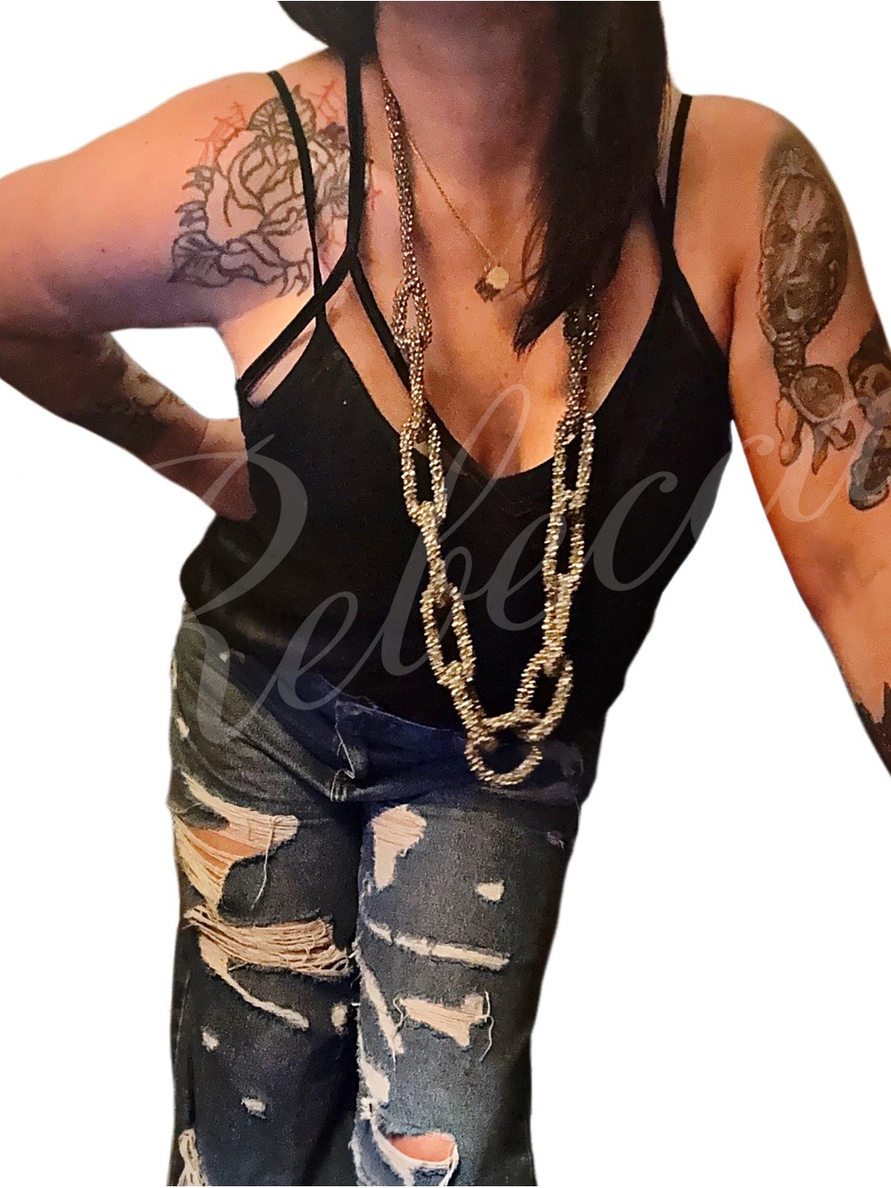 WHBM Gunmetal Grey Sparkling Long Link Necklace - Luxe Romantic Vintage